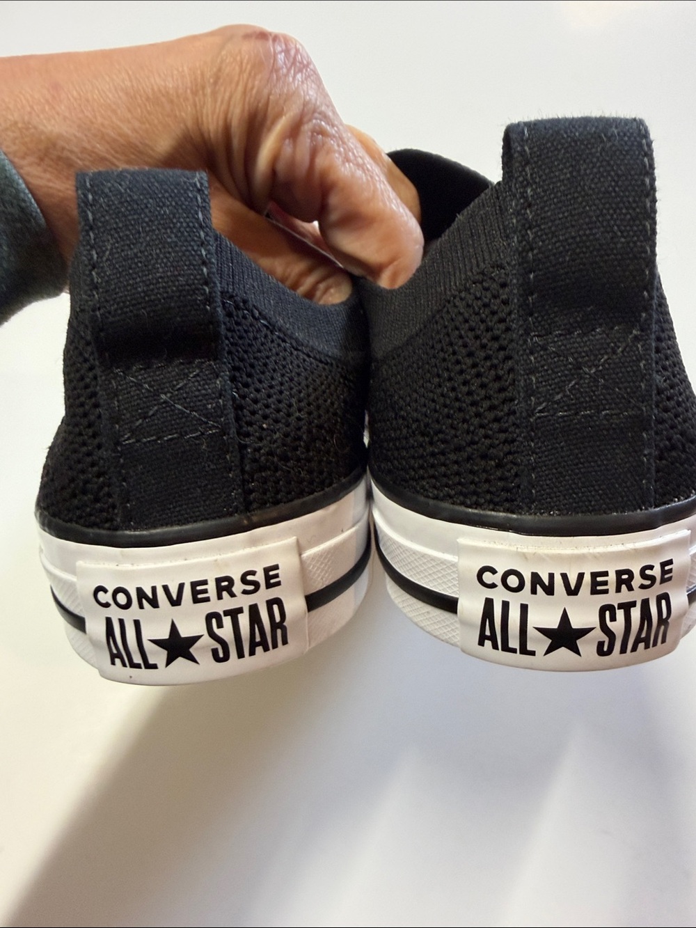 Converse All Star Low Top Knit Black White Sneakers Womens 7.5 Classic - Picture 4 of 9